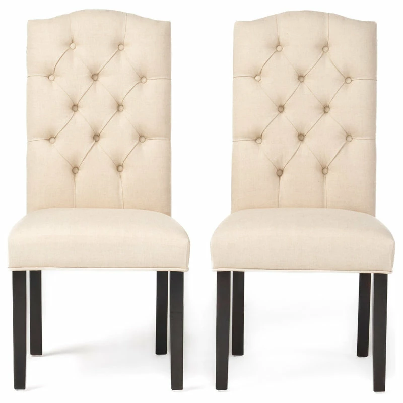 Best Pirce 🤩 GDFStudio GDF Studio Clark Indoor Tufted Fabric Dining Chairs, Set Of 2, Natural Linen 🎉 1 Best Pirce 🤩 GDFStudio GDF Studio Clark Indoor Tufted Fabric Dining Chairs, Set Of 2, Natural Linen 🎉