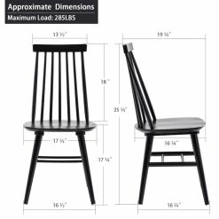 Discount 😍 Duhome Elegant Lifestyle Set Of 2 Spindle Back Wood Dining Room Windsor Chairs, Black 🧨 -Living Room Furniture Shop 07e1a5fe004714b8 4620 w800 h800 b1 p0