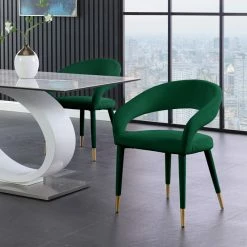 Discount 🎁 Meridian Furniture Destiny Dining Chair, Green, Velvet ✔️ -Living Room Furniture Shop 08a11e36018ee74f 3389 w800 h800 b0 p0