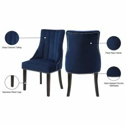Cheap 🔥 Meridian Furniture Oxford Velvet Dining Chair, Set Of 2, Navy ✨ -Living Room Furniture Shop 099135ad02741500 5015 w800 h800 b1 p0