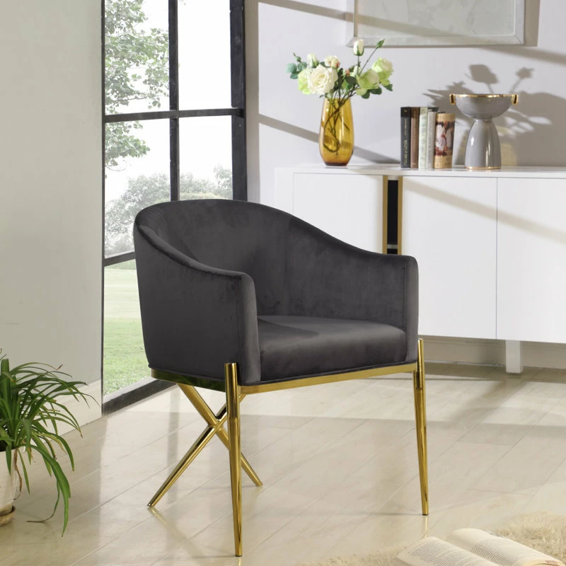 New 𧨠MOD The Parker Dining Chair, Velvet, Gray, Gold Legs π₯° 4 New 𧨠MOD The Parker Dining Chair, Velvet, Gray, Gold Legs π₯° - Image 4
