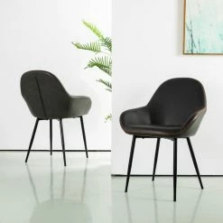 Best Pirce 🎁 Glitzhome Mid-Century Modern Vintage Navy Blue Leatherette Dining Armchair, Set Of 2 😉 -Living Room Furniture Shop 0d01a7150ed9f354 0801 w800 h800 b0 p0