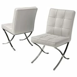 Outlet 🌟 GDFStudio GDF Studio Pandora Modern Button Tufted Bonded Leather Dining Chairs, Set Of 2 🤩