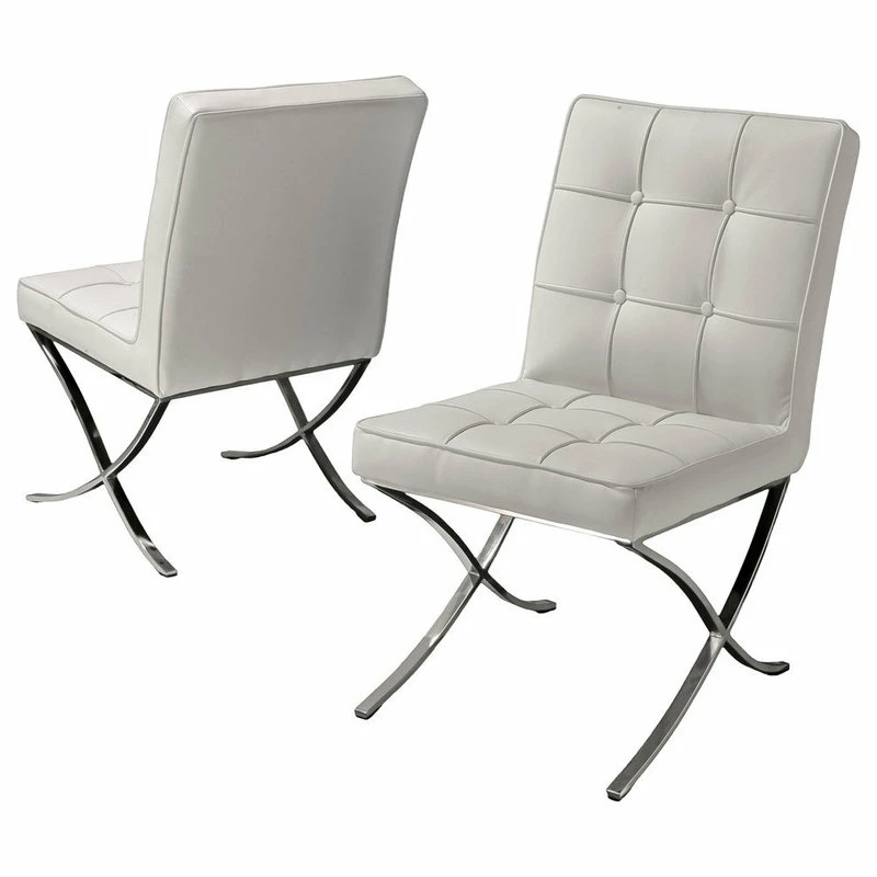 Outlet 🌟 GDFStudio GDF Studio Pandora Modern Button Tufted Bonded Leather Dining Chairs, Set Of 2 🤩 1 Outlet 🌟 GDFStudio GDF Studio Pandora Modern Button Tufted Bonded Leather Dining Chairs, Set Of 2 🤩