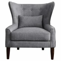 Budget 🛒 Rosevera Corporation Millett Wingback Chair, Gray 😉