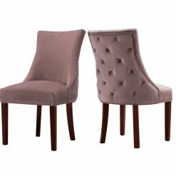 Hot Sale 👍 MOD The Splendor Dining Chair, Pink, Velvet, Set Of 2 🔔