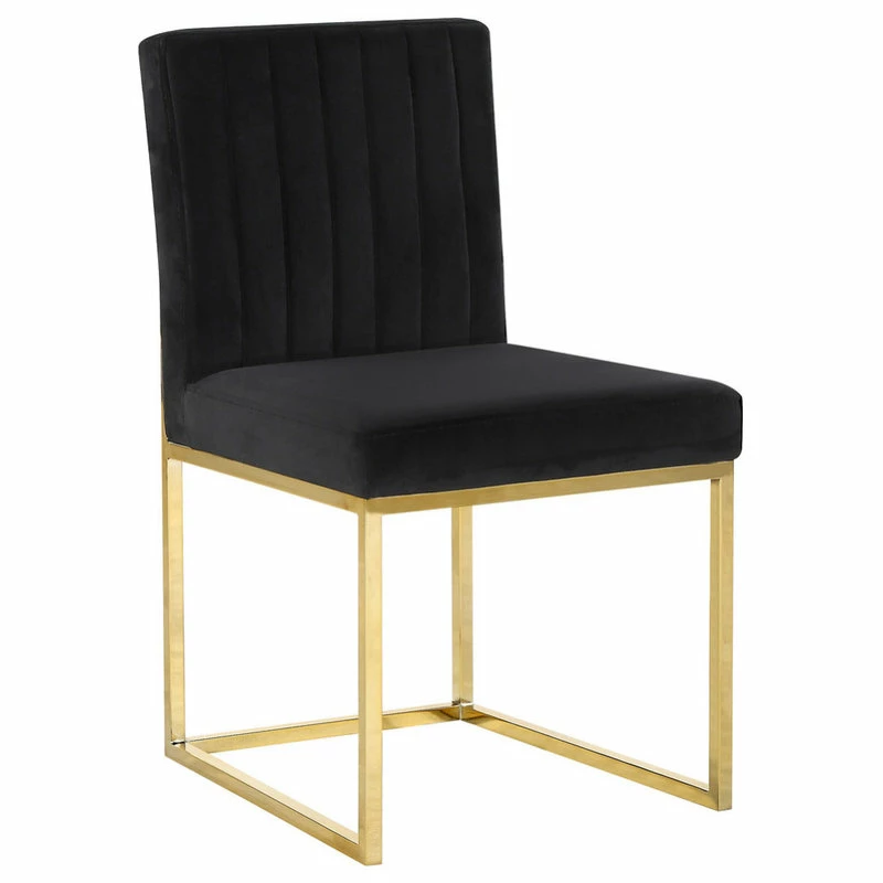 Discount β¨ MOD The Dice Dining Chair, Black, Velvet, Gold Base, Set Of 2 π 3 Discount β¨ MOD The Dice Dining Chair, Black, Velvet, Gold Base, Set Of 2 π - Image 3
