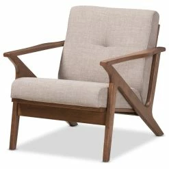 Best reviews of 💯 Baxton Studio Bianca Mid-Century Modern Distressed Lounge Chair, Light Gray Fabric 😀