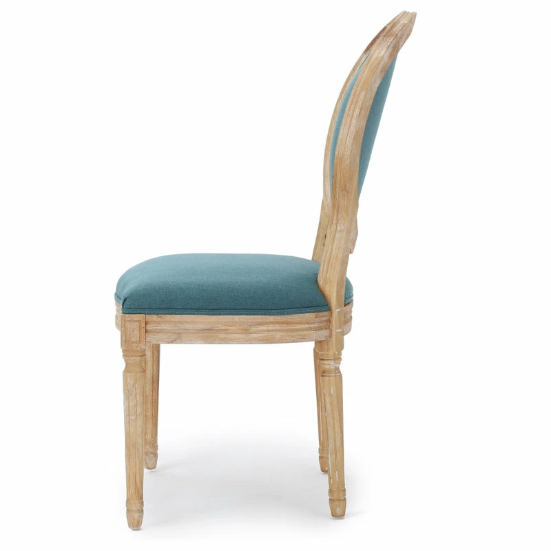 Deals ๐งจ GDFStudio GDF Studio Phinnaeus French Country Fabric Dining Chairs (Set Of 2), Dark Teal โญ 6 Deals ๐งจ GDFStudio GDF Studio Phinnaeus French Country Fabric Dining Chairs (Set Of 2), Dark Teal โญ - Image 6