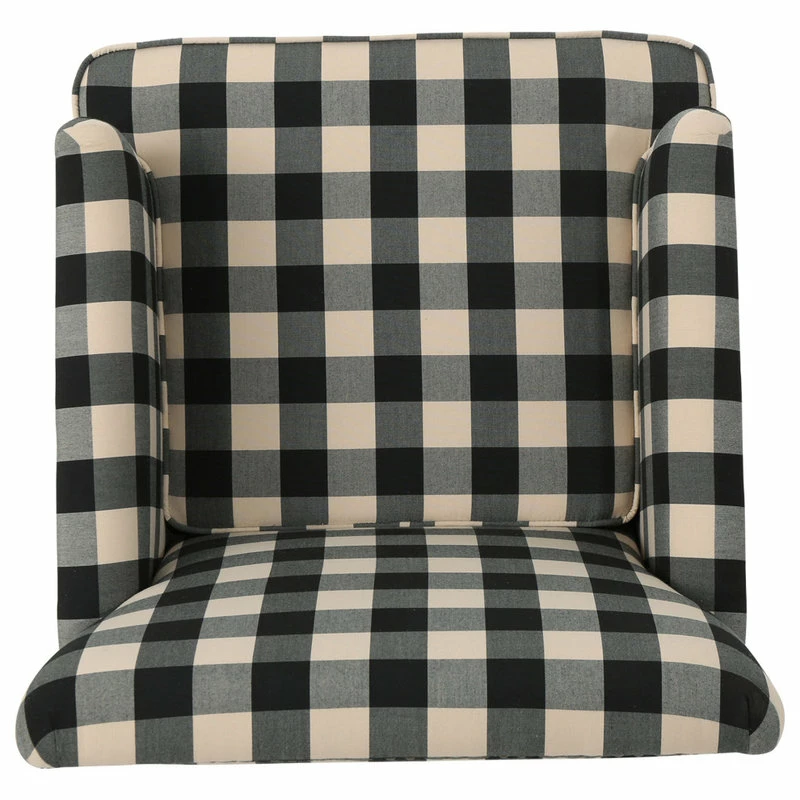 Budget π₯ GDFStudio GDF Studio Eve Tufted Fabric Club Chair, Black Checkerboard/Dark Brown β€οΈ 8 Budget π₯ GDFStudio GDF Studio Eve Tufted Fabric Club Chair, Black Checkerboard/Dark Brown β€οΈ - Image 8
