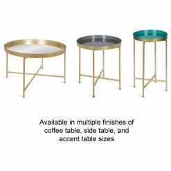 Best Pirce 😍 Uniek Celia Round Metal Coffee Table, Black/Gold 28.25x28.25x19 ✨ -Living Room Furniture Shop 15b1f04d00c90f60 9700 w800 h800 b1 p0