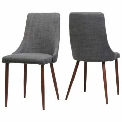 Best reviews of 😍 GDFStudio GDF Studio Soloman Fabric Dining Chairs With Wood Finished Legs, Set Of 2, Light 💯
