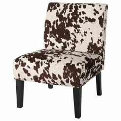 Cheapest ⌛ GDFStudio GDF Studio Kalee Contemporary Accent Chair, Cow Print, Matte Black, Fabric 👍
