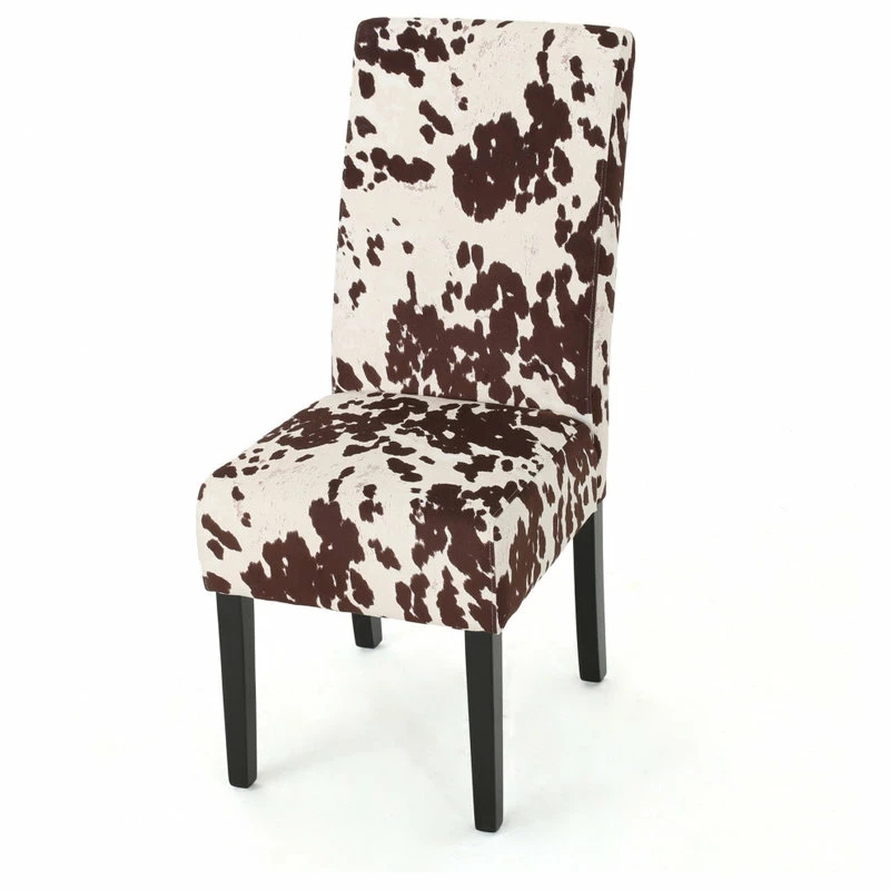 Discount 👏 GDFStudio Percival Upholstered Dining Chairs, Set Of 2, Milk Cow + Dark Brown, Velvet 🎉 9 Discount 👏 GDFStudio Percival Upholstered Dining Chairs, Set Of 2, Milk Cow + Dark Brown, Velvet 🎉 - Image 9