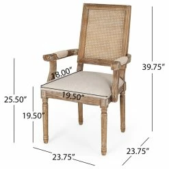 Discount 🌟 GDFStudio Zentner Wood And Cane Upholstered Dining Chair, Beige + Natural, Set Of 2 🥰 -Living Room Furniture Shop 191173c300d3e1bb 0189 w800 h800 b1 p0