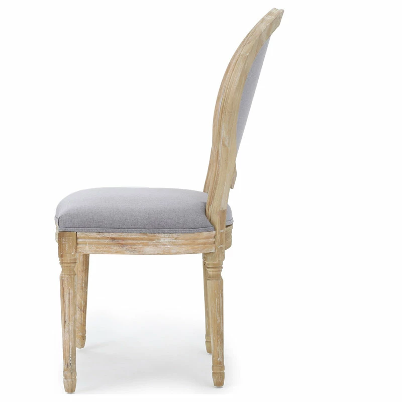 Outlet 👍 GDFStudio Jerome French Country Dining Chairs, Set Of 4, Light Gray/Natural, Fabric, Rubberwood 🎁 11 Outlet 👍 GDFStudio Jerome French Country Dining Chairs, Set Of 4, Light Gray/Natural, Fabric, Rubberwood 🎁 - Image 11