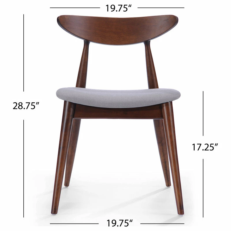 Best Sale 💯 GDFStudio GDF Studio Issaic Mid Century Design Wood Dining Chairs, Set Of 2, Light Gray/Wa ⭐ 4 Best Sale 💯 GDFStudio GDF Studio Issaic Mid Century Design Wood Dining Chairs, Set Of 2, Light Gray/Wa ⭐ - Image 4