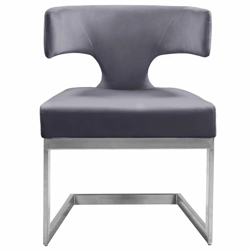 Promo 😀 MOD The Eve Dining Chair, Gray And Chrome, Velvet And Metal 🔥 4 Promo 😀 MOD The Eve Dining Chair, Gray And Chrome, Velvet And Metal 🔥 - Image 4