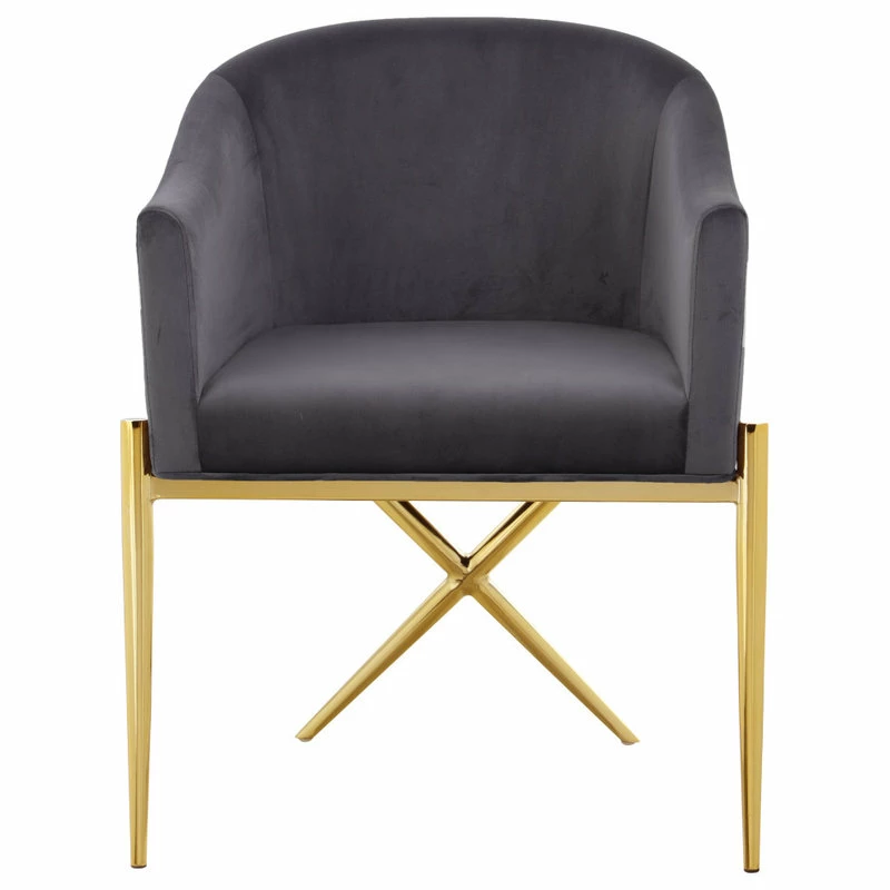 New 𧨠MOD The Parker Dining Chair, Velvet, Gray, Gold Legs π₯° 3 New 𧨠MOD The Parker Dining Chair, Velvet, Gray, Gold Legs π₯° - Image 3