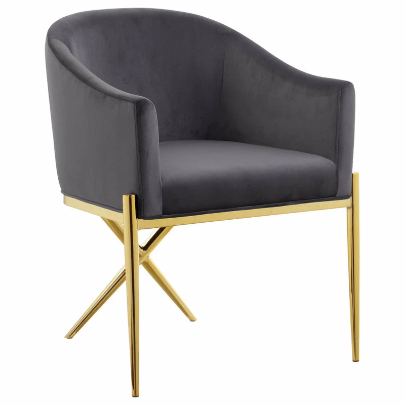 New 𧨠MOD The Parker Dining Chair, Velvet, Gray, Gold Legs π₯° 1 New 𧨠MOD The Parker Dining Chair, Velvet, Gray, Gold Legs π₯°