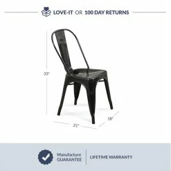 Promo 🔥 Belleze Trattoria Dining Chair, Metal, Stackable, Set Of 4, Black 🔥 -Living Room Furniture Shop 1c718306020f3813 7737 w800 h800 b0 p0