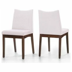 Best Sale 💯 GDFStudio GDF Studio Gertrude Fabric & Wood Finish Dining Chairs, Set Of 2, Lightbeige/Wal 👏