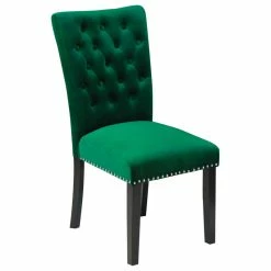 Best Sale 🤩 MOD The Eleanor Dining Chair, Emerald Green, Velvet, Set Of 2 👍