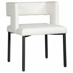 Promo 💯 MOD The Verve Dining Chair, White And Matte Black, Faux Leather And Iron, Set Of 2 ❤️ -Living Room Furniture Shop 1fb1810f02741776 0746 w800 h800 b1 p0