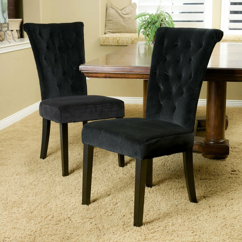 Coupon 😀 GDFStudio GDF Studio Paulina Dining Chairs, Set Of 2, Black Velvet 🎁 2 Coupon 😀 GDFStudio GDF Studio Paulina Dining Chairs, Set Of 2, Black Velvet 🎁 - Image 2
