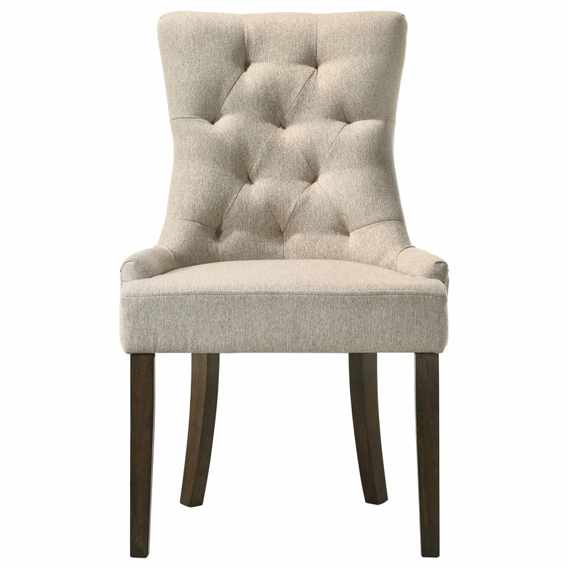 Budget 🛒 Acme Furniture Farren Side Chair, Beige Fabric And Espresso Finish ✔️ 2 Budget 🛒 Acme Furniture Farren Side Chair, Beige Fabric And Espresso Finish ✔️ - Image 2