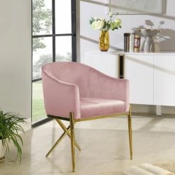 Best reviews of ⭐ MOD The Parker Dining Chair, Velvet, Pink, Gold Legs 🌟 -Living Room Furniture Shop 2281e8480274142b 0737 w800 h800 b0 p0