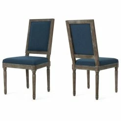 Brand new ✔️ GDFStudio GDF Studio Margaret Traditional Fabric Dining Chairs, Set Of 2, Navy Blue ✔️