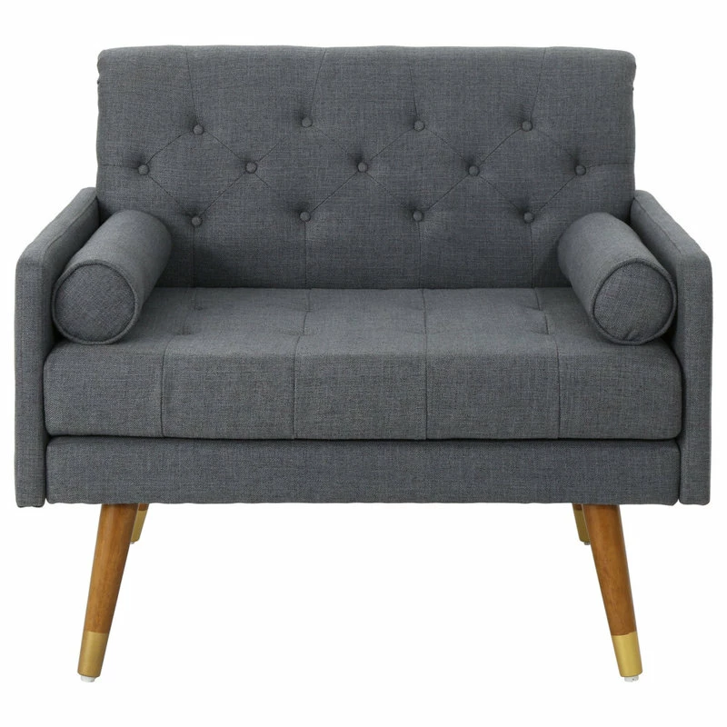 Buy ✨ GDFStudio Nour Fabric Mid-Century Modern Club Chair, Dark Gray/Dark Walnut 👏 4 Buy ✨ GDFStudio Nour Fabric Mid-Century Modern Club Chair, Dark Gray/Dark Walnut 👏 - Image 4