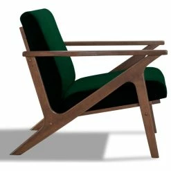 New 👏 Omax Decor Zola Lounge Chair, Green Velvet/Walnut ❤️ -Living Room Furniture Shop 23214ab80ee1206e 8811 w800 h800 b1 p0