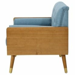 Brand new ⭐ GDFStudio GDF Studio Greta Mid Century Modern Fabric Club Chair, Blue/Dark Walnut 🔥 -Living Room Furniture Shop 2481e60d01e1292f 8237 w800 h800 b1 p0