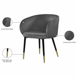 Promo 🎁 MOD The Soho Dining Chair, Gray, Velvet 🎉 -Living Room Furniture Shop 24912af00274150e 0754 w800 h800 b1 p0