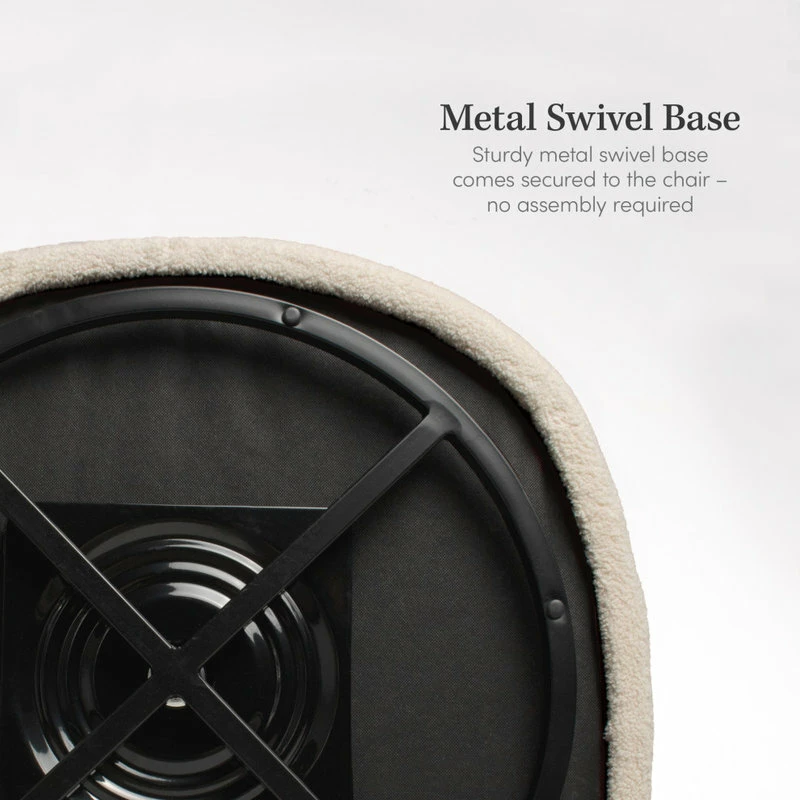 Budget 👍 ELuxury Barrel Swivel Chairs, Cream Boucle 🎉 7 Budget 👍 ELuxury Barrel Swivel Chairs, Cream Boucle 🎉 - Image 7