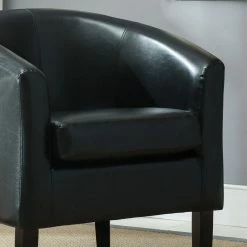 Outlet 🛒 Belleze Modern Club Chair Barrel Design, Black ❤️ -Living Room Furniture Shop 2551994909305919 8372 w800 h800 b0 p0