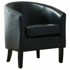 Outlet 🛒 Belleze Modern Club Chair Barrel Design, Black ❤️