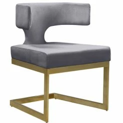 Buy 🥰 MOD The Eve Dining Chair, Gray And Gold, Velvet And Metal 🌟