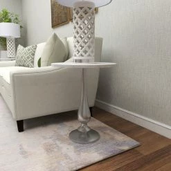 Best Sale 😀 Brimfield & May Traditional White Marble Accent Table 54250 🥰 -Living Room Furniture Shop 2de148f801fda89f 6929 w800 h800 b0 p0