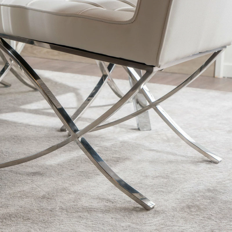 Outlet 🌟 GDFStudio GDF Studio Pandora Modern Button Tufted Bonded Leather Dining Chairs, Set Of 2 🤩 6 Outlet 🌟 GDFStudio GDF Studio Pandora Modern Button Tufted Bonded Leather Dining Chairs, Set Of 2 🤩 - Image 6