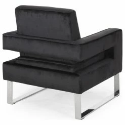 Outlet 🤩 GDFStudio Kerman Modern Glam Velvet Club Chair, Black/Silver 😍 -Living Room Furniture Shop 3021e7030f906aad 7765 w800 h800 b1 p0