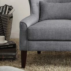 Budget 🛒 Rosevera Corporation Millett Wingback Chair, Gray 😉 -Living Room Furniture Shop 31c1674e0bae2a27 5452 w800 h800 b0 p0