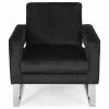Outlet 🤩 GDFStudio Kerman Modern Glam Velvet Club Chair, Black/Silver 😍