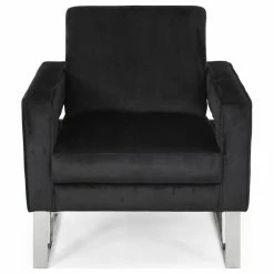Outlet 🤩 GDFStudio Kerman Modern Glam Velvet Club Chair, Black/Silver 😍