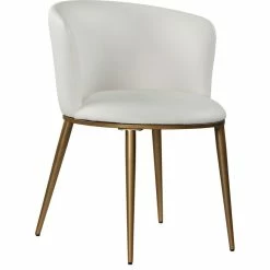 Best Pirce 🥰 MOD The Almar Dining Chair, White And Brushed Gold, Faux Leather And Iron, Set Of 2 🥰 -Living Room Furniture Shop 364121310274151a 1313 w800 h800 b1 p0