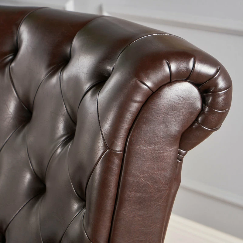 Deals ⭐ GDFStudio Solvang Contemporary Oversized Tufted Leather Club Chair, Hazelnut Brown 🛒 6 Deals ⭐ GDFStudio Solvang Contemporary Oversized Tufted Leather Club Chair, Hazelnut Brown 🛒 - Image 6