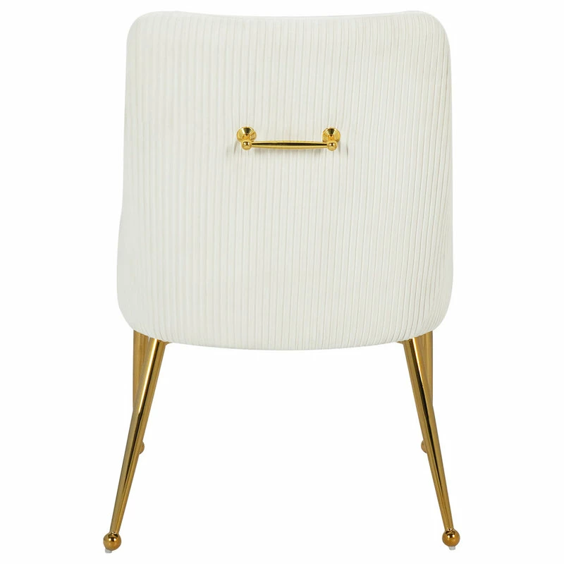 Buy ⭐ MOD The Cue Dining Chair, Cream And Gold, Pleated Velvet, Set Of 2 👏 2 Buy ⭐ MOD The Cue Dining Chair, Cream And Gold, Pleated Velvet, Set Of 2 👏 - Image 2