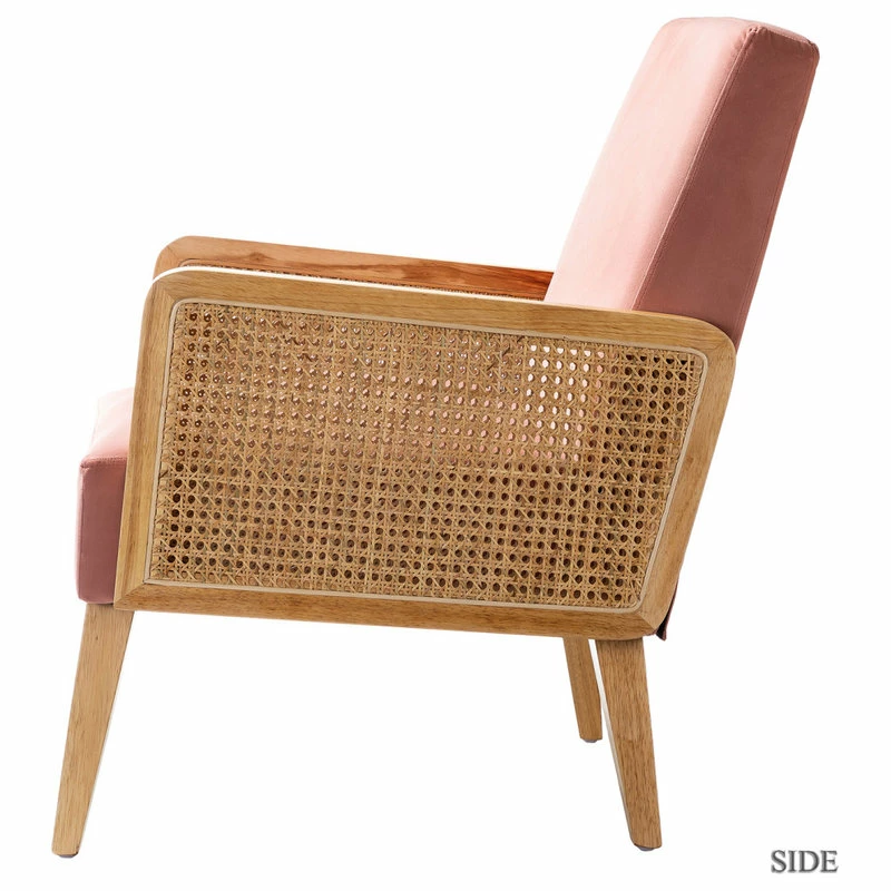Wholesale 🛒 Karat Home Delphine Cane Accent Chair, Blush 👍 3 Wholesale 🛒 Karat Home Delphine Cane Accent Chair, Blush 👍 - Image 3